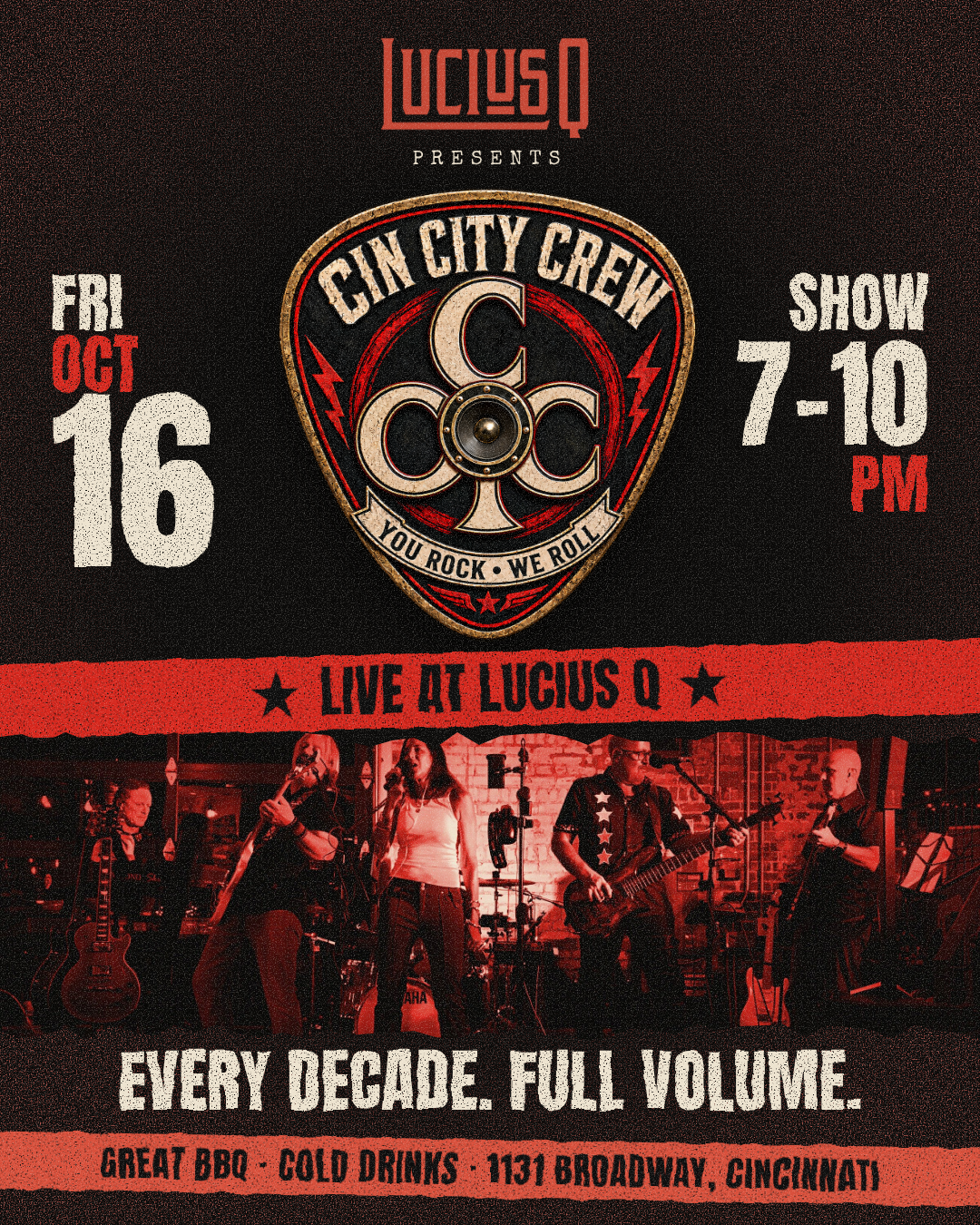 Lucius Q Live Music - October 2026 — Cin City Crew live